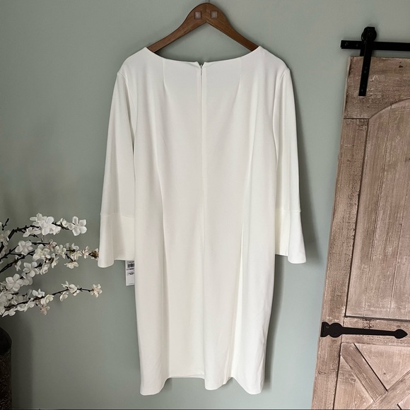 Calvin Klein 3/4 Split Sleeve Scuba Crepe Sheath Dress NWT Size 22W - Picture 3 of 6